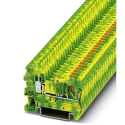 Protective conductor terminal, push-in connection, 0.14-4.0 mm², 2 pole, 8 kV, yellow/green, 3209521