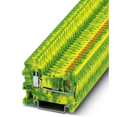 Protective conductor terminal, push-in connection, 0.14-4.0 mm², 2 pole, 8 kV, yellow/green, 3209521 - 1