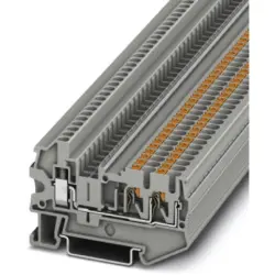 Through terminal block, push-in connection, 0.14-4.0 mm², 3 pole, 24 A, 8 kV, gray, 3209515