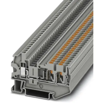 Through terminal block, push-in connection, 0.14-4.0 mm², 3 pole, 24 A, 8 kV, gray, 3209515 - 1