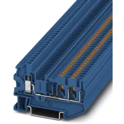 Through terminal block, push-in connection, 0.14-4.0 mm², 3 pole, 24 A, 8 kV, blue, 3209516
