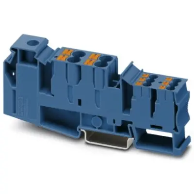 Potential collecting terminal, push-in connection, 1.5-50 mm², 11 pole, 105 A, 8 kV, blue, 3214081 - 1