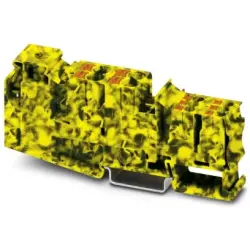 Potential collecting terminal, push-in connection, 1.5-50 mm², 11 pole, 105 A, 8 kV, yellow/black, 3214082
