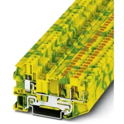 Protective conductor terminal, push-in connection, 0.2-6.0 mm², 3 pole, 8 kV, yellow/green, 3211862