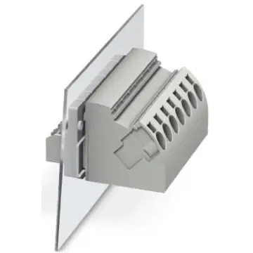 Feed through terminal, 1 pole, 0.25-4.0 mm², clamping points: 2, gray, push-in spring connection, 32 A, 3059731 - 1