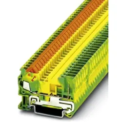 Protective conductor terminal, quick connection, 0.25-1.5 mm², 2 pole, 6 kV, yellow/green, 3050099