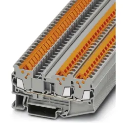 Through terminal block, quick connection, 0.25-1.5 mm², 3 pole, 17.5 A, 8 kV, gray, 3205048