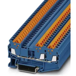 Through terminal block, quick connection, 0.25-1.5 mm², 3 pole, 17.5 A, 8 kV, blue, 3205051