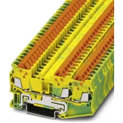 Protective conductor terminal, quick connection, 0.25-1.5 mm², 3 pole, 8 kV, yellow/green, 3205064