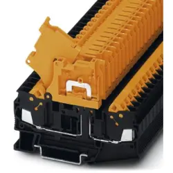 Lever disconnect terminal, quick connection, 0.5-2.5 mm², 2 pole, 20 A, 4 kV, black/orange, 3206678
