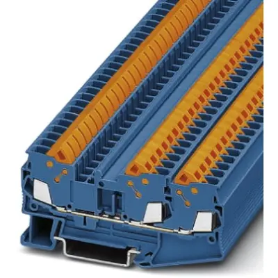 Through terminal block, quick connection, 0.5-2.5 mm², 3 pole, 24 A, 8 kV, blue, 3206461 - 1