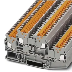 Double level terminal, quick connection, 0.25-1.5 mm², 4 pole, 17.5 A, 6 kV, gray, 3205116