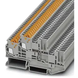 Double level terminal, plug-in connection, 0.25-1.5 mm², 4 pole, 17.5 A, 6 kV, gray, 3050196