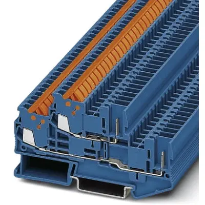 Double level terminal, plug-in connection, 0.25-1.5 mm², 4 pole, 17.5 A, 6 kV, blue, 3050206 - 1