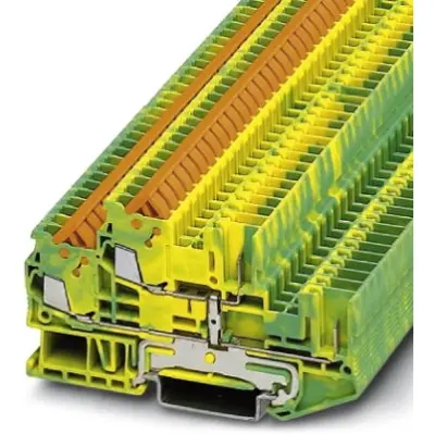 Protective conductor double level terminal, plug-in connection, 0.25-1.5 mm², 4 pole, 6 kV, yellow/green, 3050219 - 1