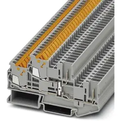 Double level terminal, quick connection, 0.25-1.5 mm², 4 pole, 17.5 A, 6 kV, gray, 3206377