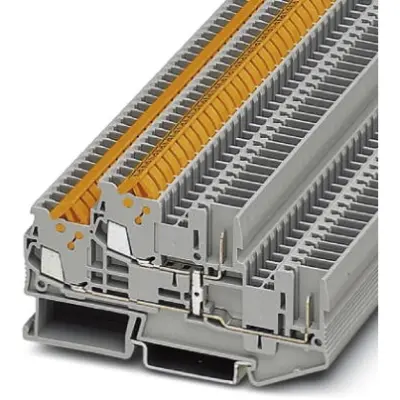 Double level terminal, quick connection, 0.25-1.5 mm², 4 pole, 17.5 A, 6 kV, gray, 3206377 - 1