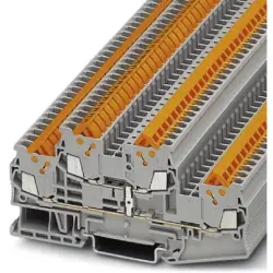 Double level terminal, quick connection, 0.25-1.5 mm², 4 pole, 17.5 A, 6 kV, gray, 3205153