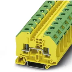 Bolt terminal, bolt connection, 0.5-6.0 mm², 2 pole, 41 A, 8 kV, yellow/green, 3049424