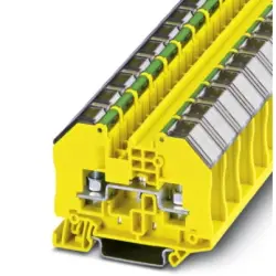 Protective conductor terminal, bolt connection, 0.1-6.0 mm², 2 pole, 41 A, 8 kV, yellow/green, 3049974