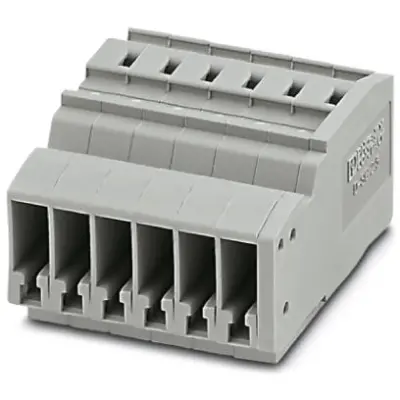 COMBI jack, spring balancer connection, 0.08-4.0 mm², 6 pole, 24 A, 6 kV, gray, 3041558 - 1