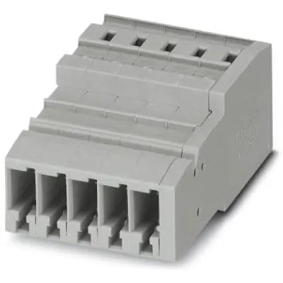 COMBI jack, spring balancer connection, 0.08-6.0 mm², 5 pole, 32 A, 8 kV, gray, 3042489 - 1