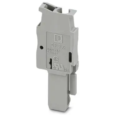 Plug, spring balancer connection, 0.08-4.0 mm², 1 pole, 24 A, 6 kV, gray, 3040258 - 1