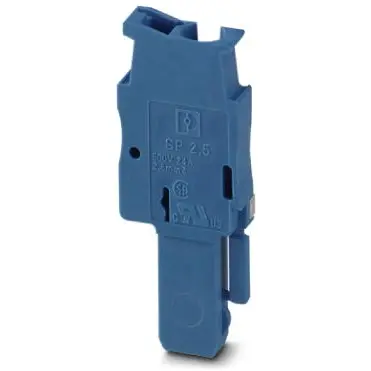 Plug, spring balancer connection, 0.08-4.0 mm², 1 pole, 24 A, 6 kV, blue, 3040698 - 1