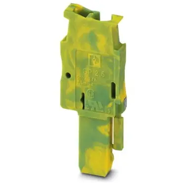 Plug, spring balancer connection, 0.08-4.0 mm², 1 pole, 24 A, 6 kV, yellow/green, 3040708 - 1