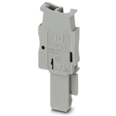 Plug, spring balancer connection, 0.08-4.0 mm², 1 pole, 24 A, 6 kV, gray, 3043019 - 1