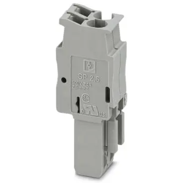 Plug, spring balancer connection, 0.08-4.0 mm², 2 pole, 24 A, 6 kV, gray, 3040261 - 1