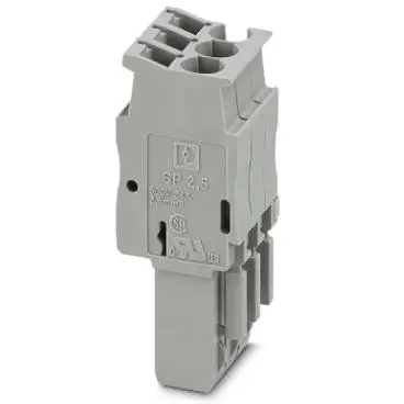 Plug, spring balancer connection, 0.08-4.0 mm², 3 pole, 24 A, 6 kV, gray, 3040274 - 1