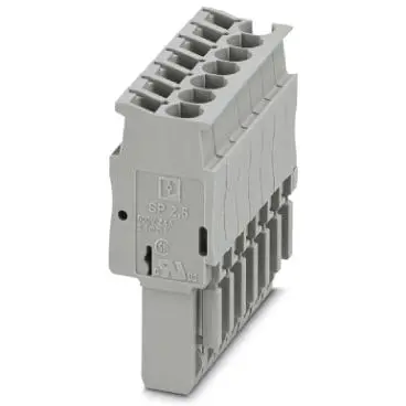 Plug, spring balancer connection, 0.08-4.0 mm², 7 pole, 24 A, 6 kV, gray, 3040313 - 1