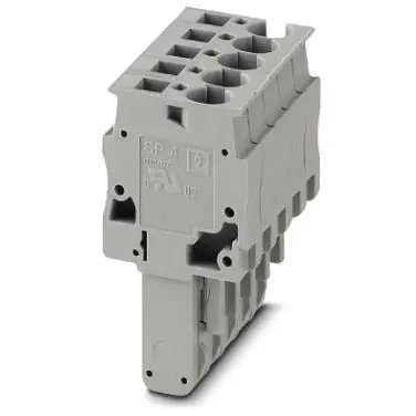 Plug, spring balancer connection, 0.08-6.0 mm², 5 pole, 32 A, 8 kV, gray, 3042939 - 1