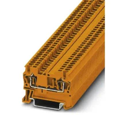 Through terminal block, spring balancer connection, 0.08-1.5 mm², 2 pole, 17.5 A, 6 kV, orange, 3037012 - 1