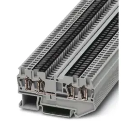 Through terminal block, spring balancer connection, 0.08-1.5 mm², 2 pole, 17.5 A, 6 kV, gray, 3038600