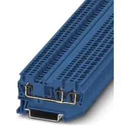 Through terminal block, spring balancer connection, 0.08-1.5 mm², 3 pole, 17.5 A, 6 kV, blue, 3031131