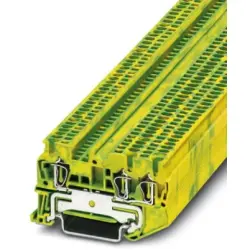 Protective conductor terminal, spring balancer connection, 0.08-1.5 mm², 3 pole, 6 kV, yellow/green, 3031144