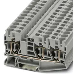 Through terminal block, spring balancer connection, 0.2-16 mm², 3 pole, 57 A, 8 kV, gray, 3035288