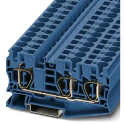 Through terminal block, spring balancer connection, 0.2-16 mm², 3 pole, 57 A, 8 kV, blue, 3035292 - 1