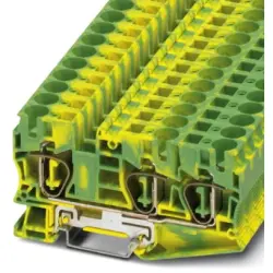 Protective conductor terminal, spring balancer connection, 0.2-16 mm², 3 pole, 8 kV, yellow/green, 3035302