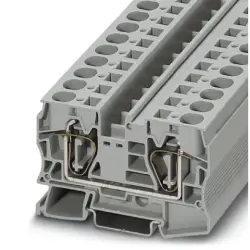 Through terminal block, spring balancer connection, 0.2-25 mm², 2 pole, 76 A, 8 kV, gray, 3036149