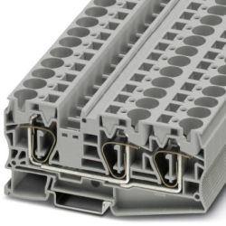 Through terminal block, spring balancer connection, 0.2-25 mm², 3 pole, 76 A, 8 kV, gray, 3035328
