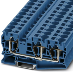 Through terminal block, spring balancer connection, 0.2-25 mm², 3 pole, 76 A, 8 kV, blue, 3035331