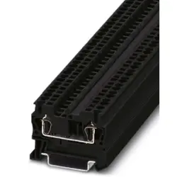 Through terminal block, spring balancer connection, 0.08-4.0 mm², 2 pole, 24 A, 8 kV, black, 3037122