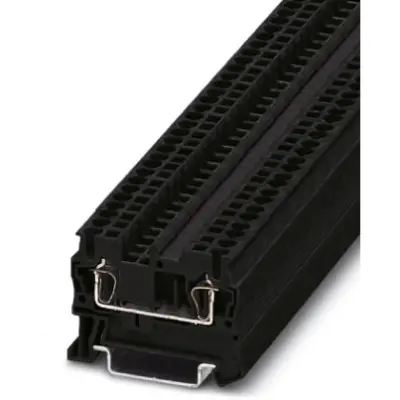 Through terminal block, spring balancer connection, 0.08-4.0 mm², 2 pole, 24 A, 8 kV, black, 3037122 - 1