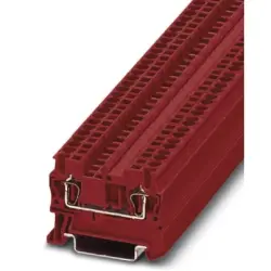 Through terminal block, spring balancer connection, 0.08-4.0 mm², 2 pole, 24 A, 8 kV, red, 3037096