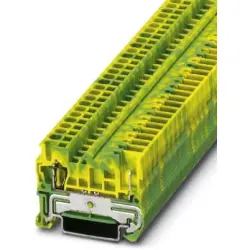 Protective conductor terminal, spring-cage/plug-in connection, 0.08-4.0 mm², 2 pole, 6 kV, yellow/green, 3040025