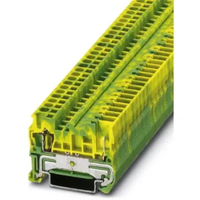 Protective conductor terminal, spring-cage/plug-in connection, 0.08-4.0 mm², 2 pole, 6 kV, yellow/green, 3040025 - 1