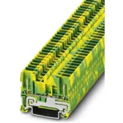 Protective conductor terminal, spring-cage/plug-in connection, 0.08-4.0 mm², 2 pole, 6 kV, yellow/green, 3042146